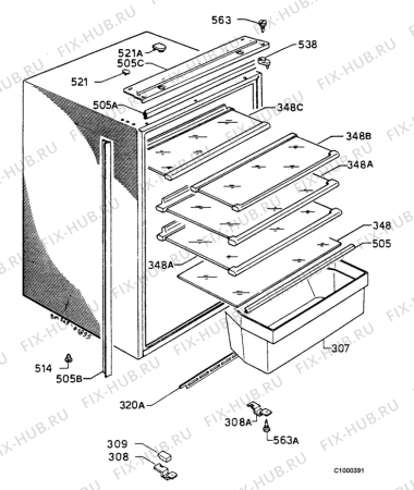 Взрыв-схема холодильника Electrolux ER1635I - Схема узла Housing 001